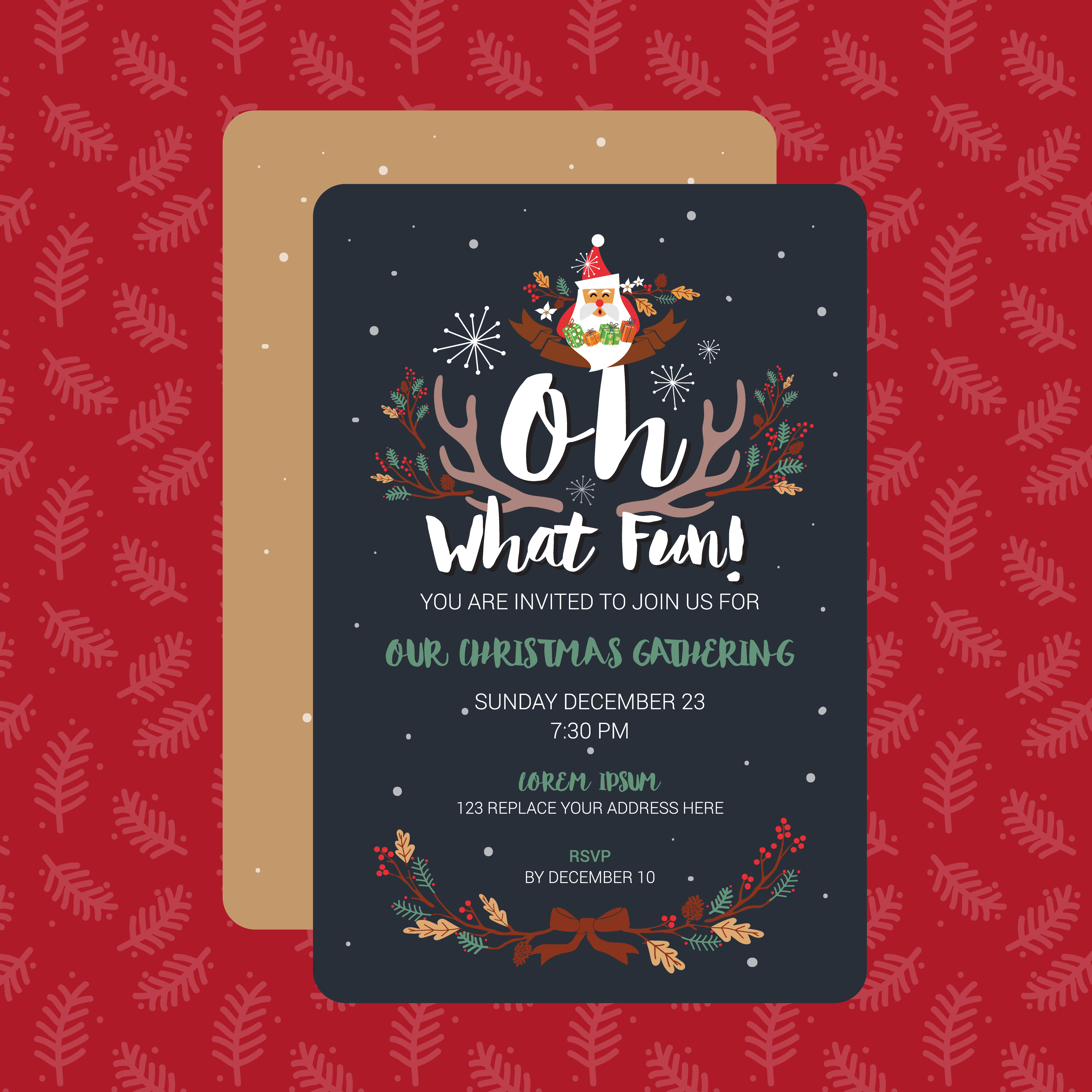 Christmas Party Invitation Vector Art, Icons, and Graphics for Free Download