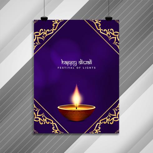 Plantilla de folleto con estilo abstracto feliz Diwali vector