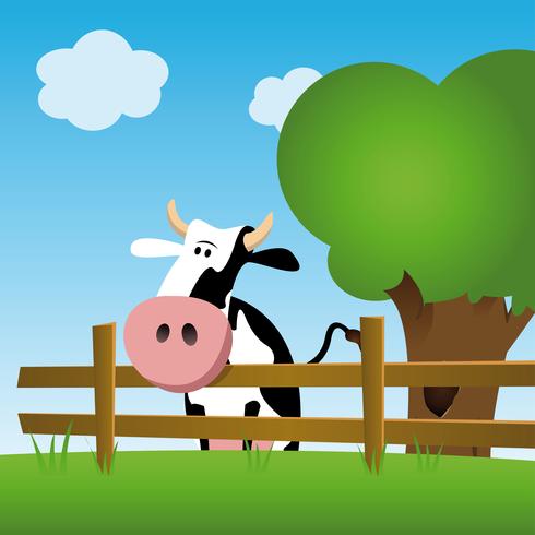 Dairy cow in a field vector