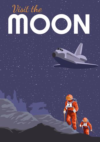 Póster de viaje de Moon vector