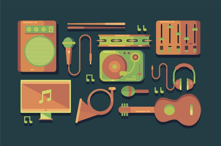 Instrumento musical de Knolling Vector