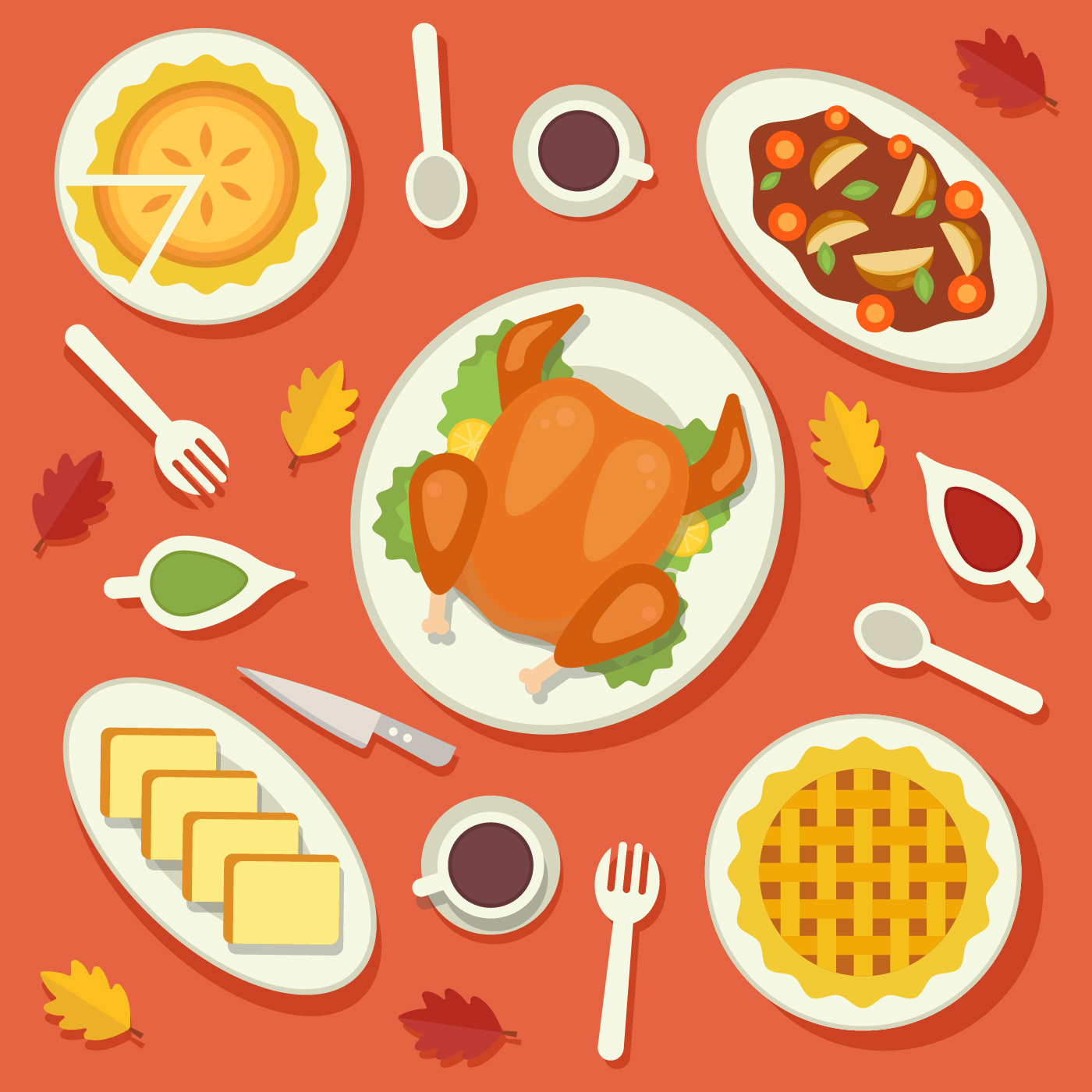 Traditional Food Thanksgiving Vector 259324 Vector Art at Vecteezy