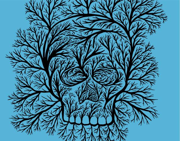 Tree branch skull vector