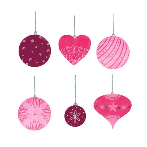Collection De Boule De Noël Rose Mignonne Telecharger