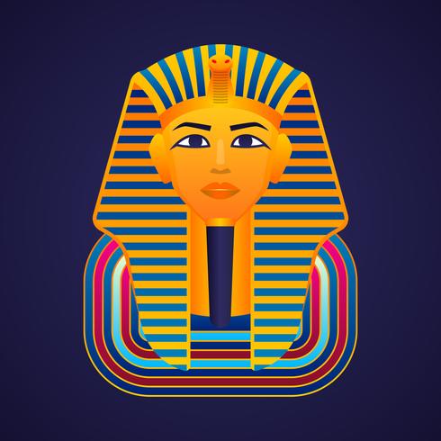 Egyptian Golden Pharaohs Mask Icon Vector Illustration