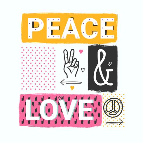 Peace And Love Vector