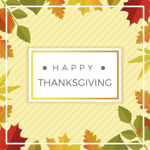 Flat Thanksgiving Leafs Papercraft Vector Background Illustration