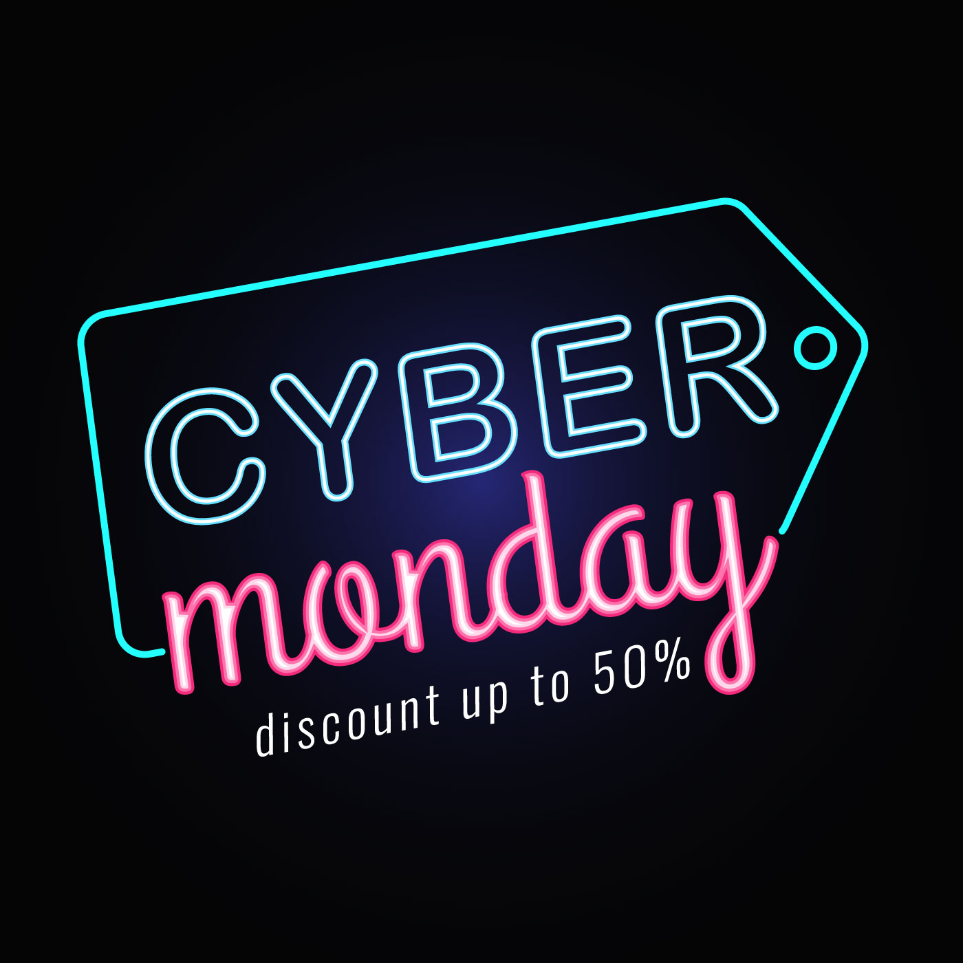 Cyber Monday Sale Neon - Download Free Vectors, Clipart Graphics & Vector Art