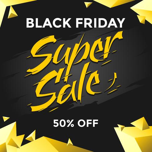 Black Friday Super venta Social Media Post Vector