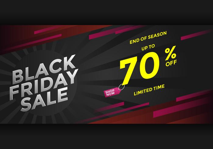 Black Friday End Of Season Sale Banner Vector