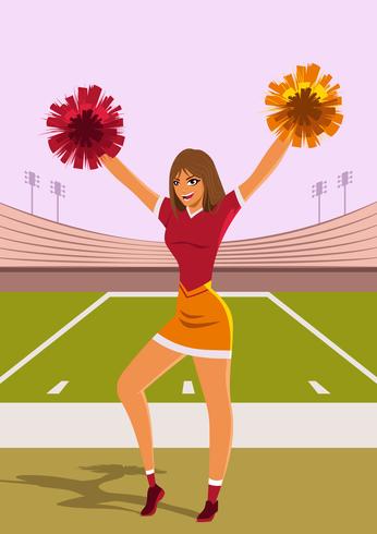 cheerleader girl with pom poms in hands 2397112 Vector Art at Vecteezy