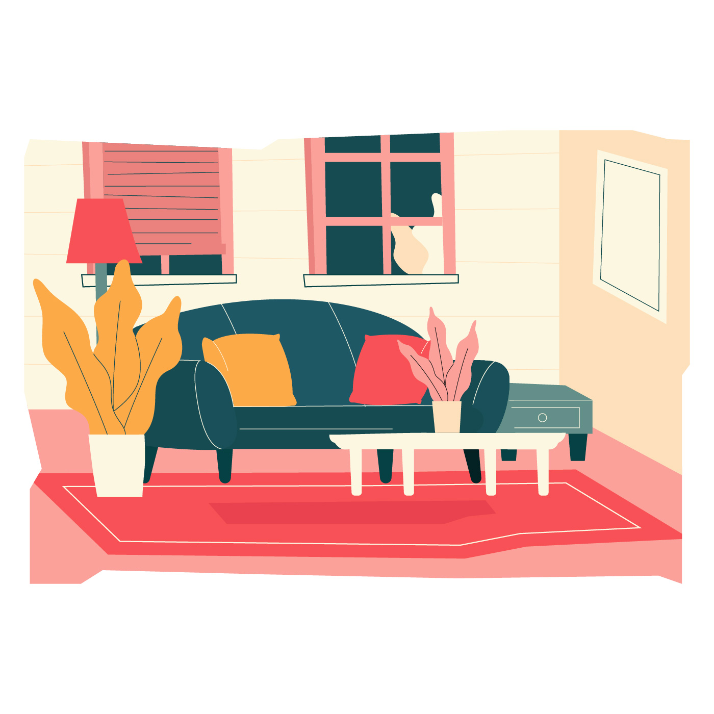 Download Cozy Living Room Vector Illustration - Download Free ...