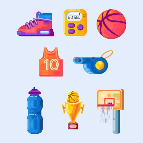 Elementos de baloncesto vector