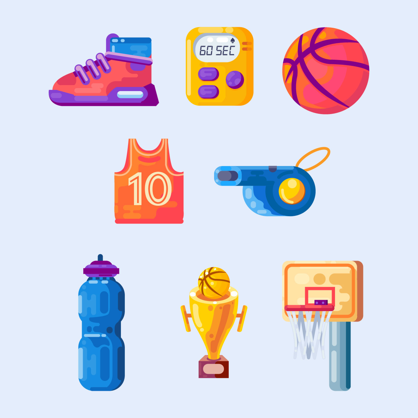 Basketball Elements 259484 Vector Art at Vecteezy