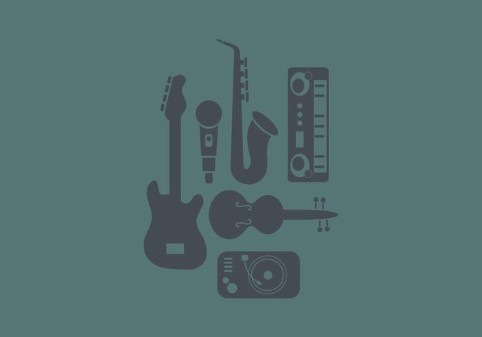 Music Instrument Icon Flat vector