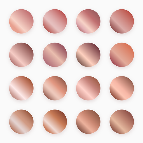 Rose Gold Gradient Swatches Vector