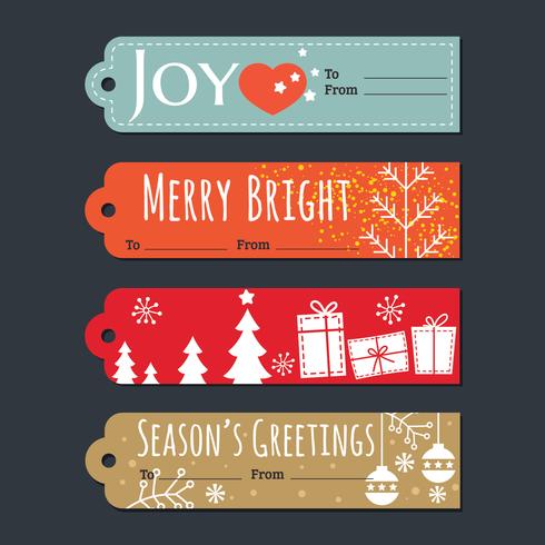 Christmas Holiday Gift Tags and Labels Set