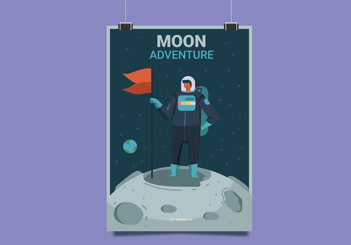 Cartel del viaje de la luna vector