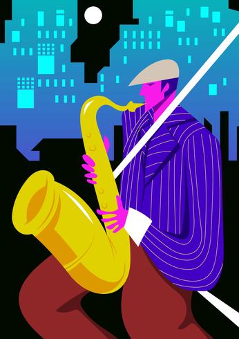 Playing Saxaphone vector