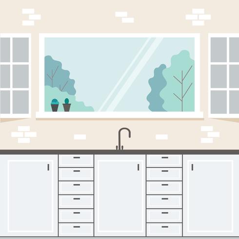 Kitchen Window View vector