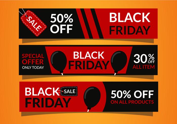 Plantilla de Banners de venta de viernes negro vector