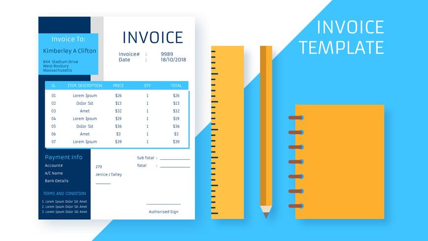 Professional Invoice Template Vectors