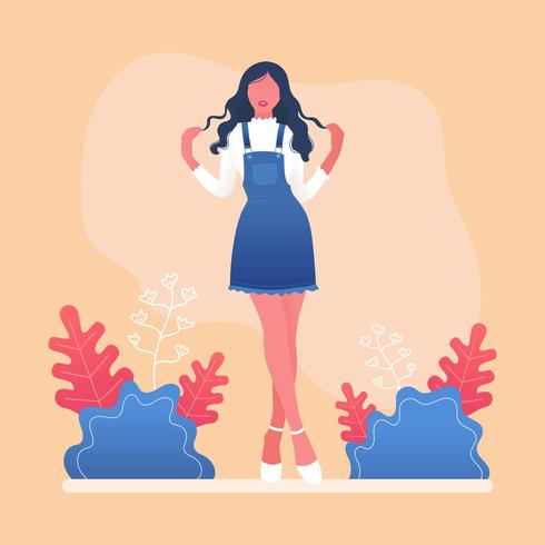 Model in Overalls Vector