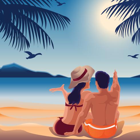 Cozy Beach Couple vector