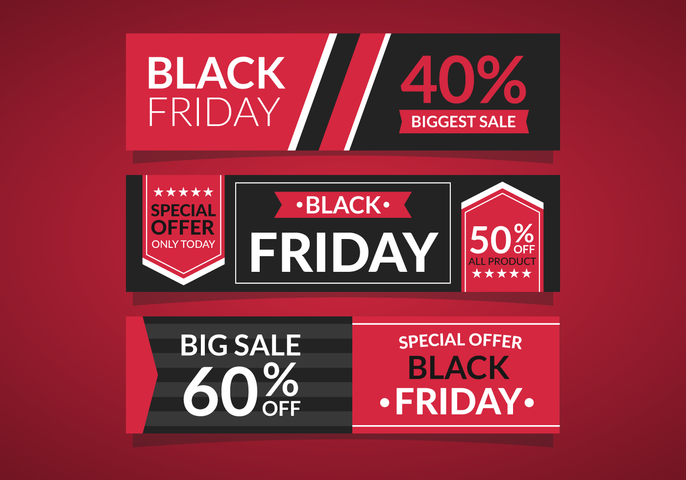 Black Friday Sale Banner Set