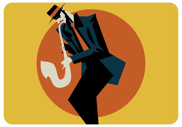 Emotional Saxoponist Vector