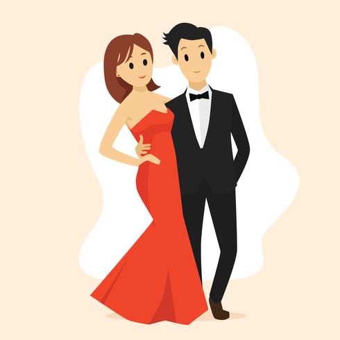 Couple in formal wear vector