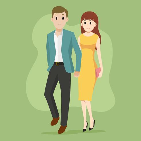 Pareja en ilustración de ropa formal vector