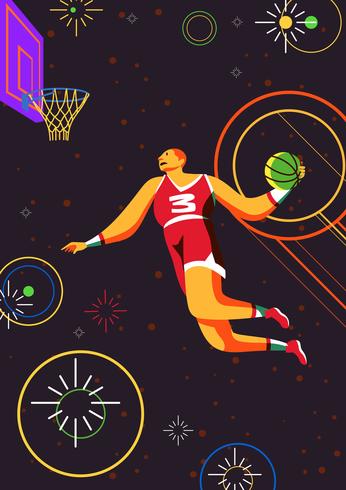 Baloncesto Slam Dunk vector