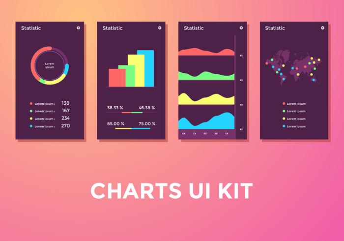 Statistic Diagram Charts Ui Kit Vector