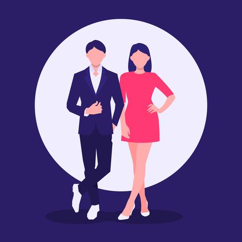 Cheerful Confident Business Couple vector