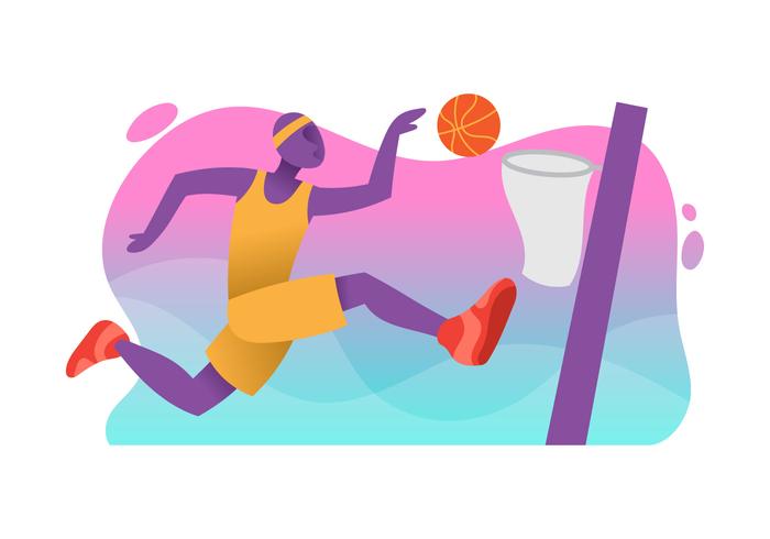Ilustración de jugador de baloncesto vector