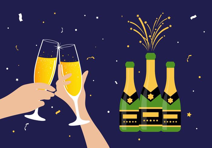 Champagne Toast Vector Illustration