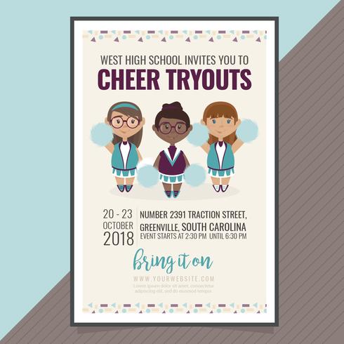 Vector Cheer Tryouts Poster