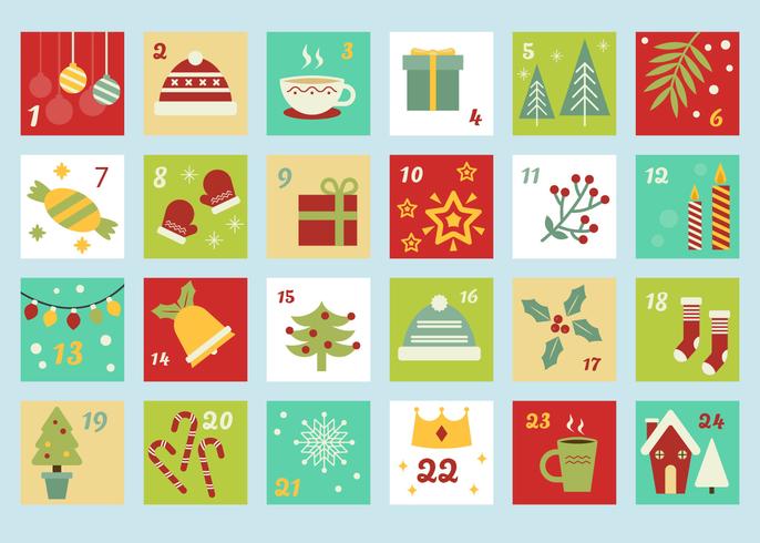 Advent Calendar Template Vector