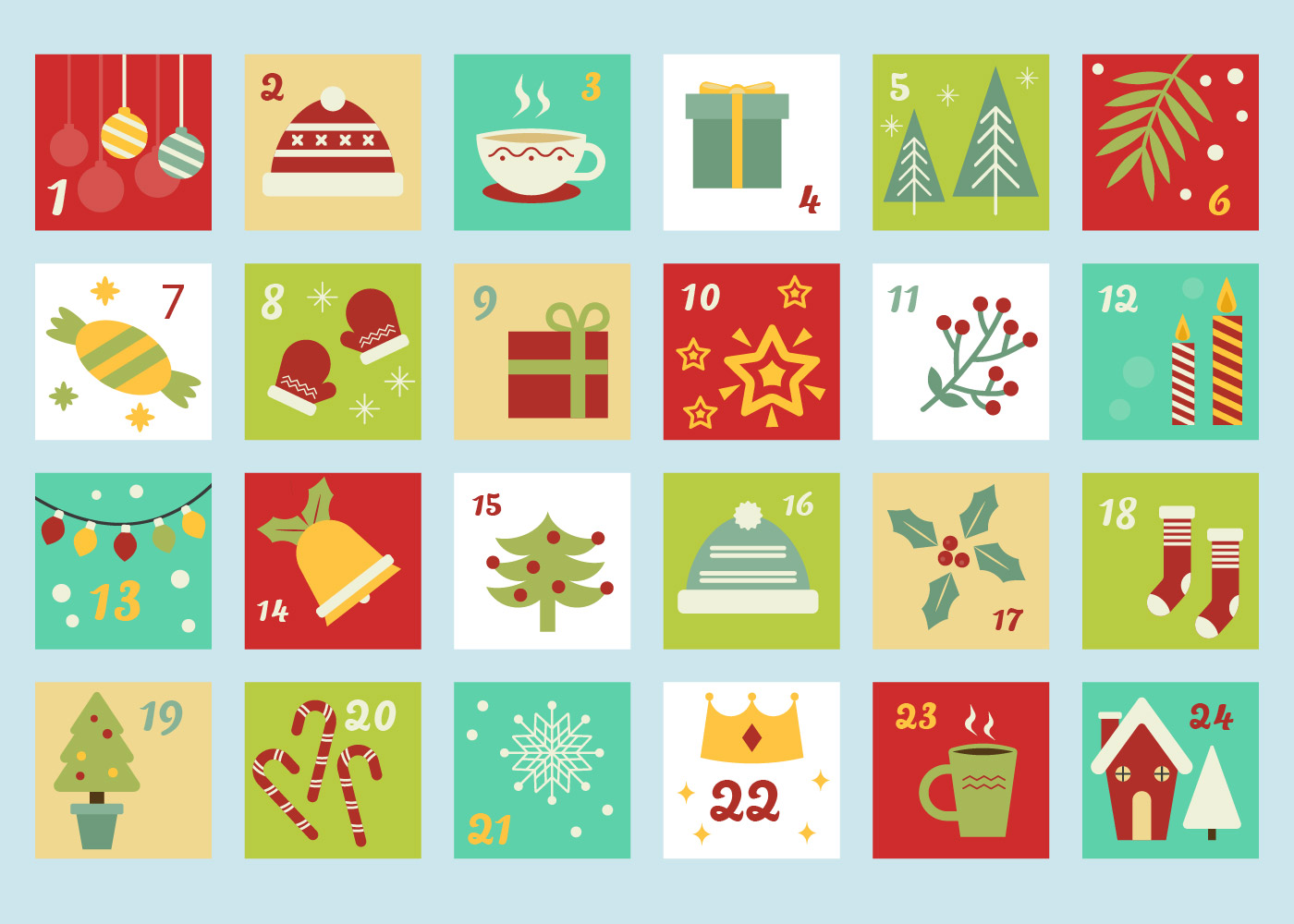 Advent Calendar Template Vector 259767 Vector Art at Vecteezy