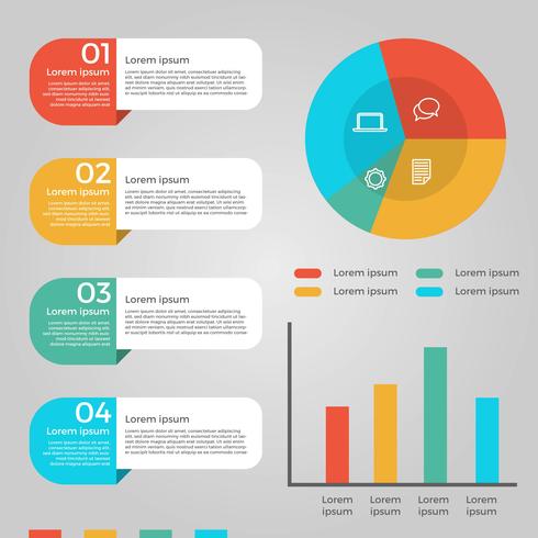 Flat Business Marketing Chart Elements vector