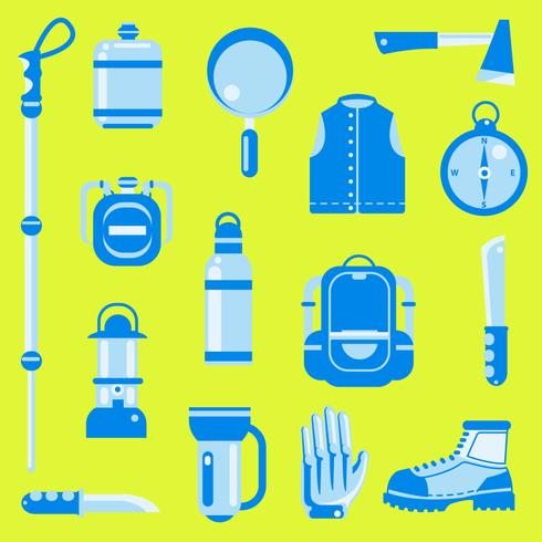 Camping Supplies Knolling vector