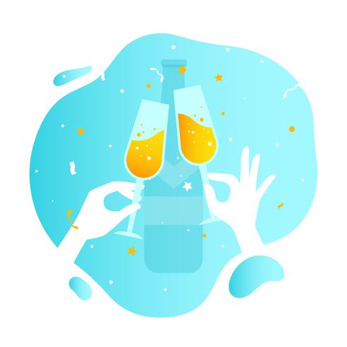 Champagne Toast Vector Illustration