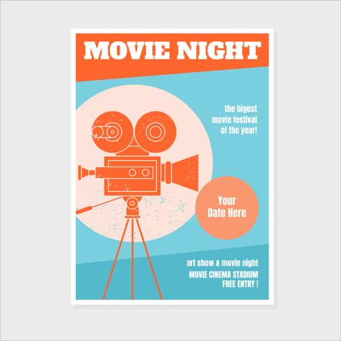 Movie Night Poster Template vector