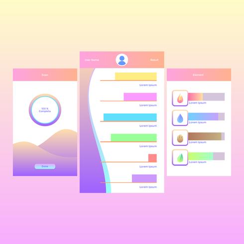 Diagrama de observación Gráficos Ui Kit Vector