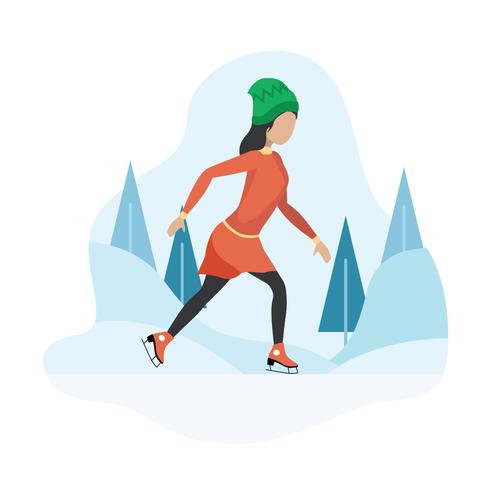 Ice Skating illustration vector