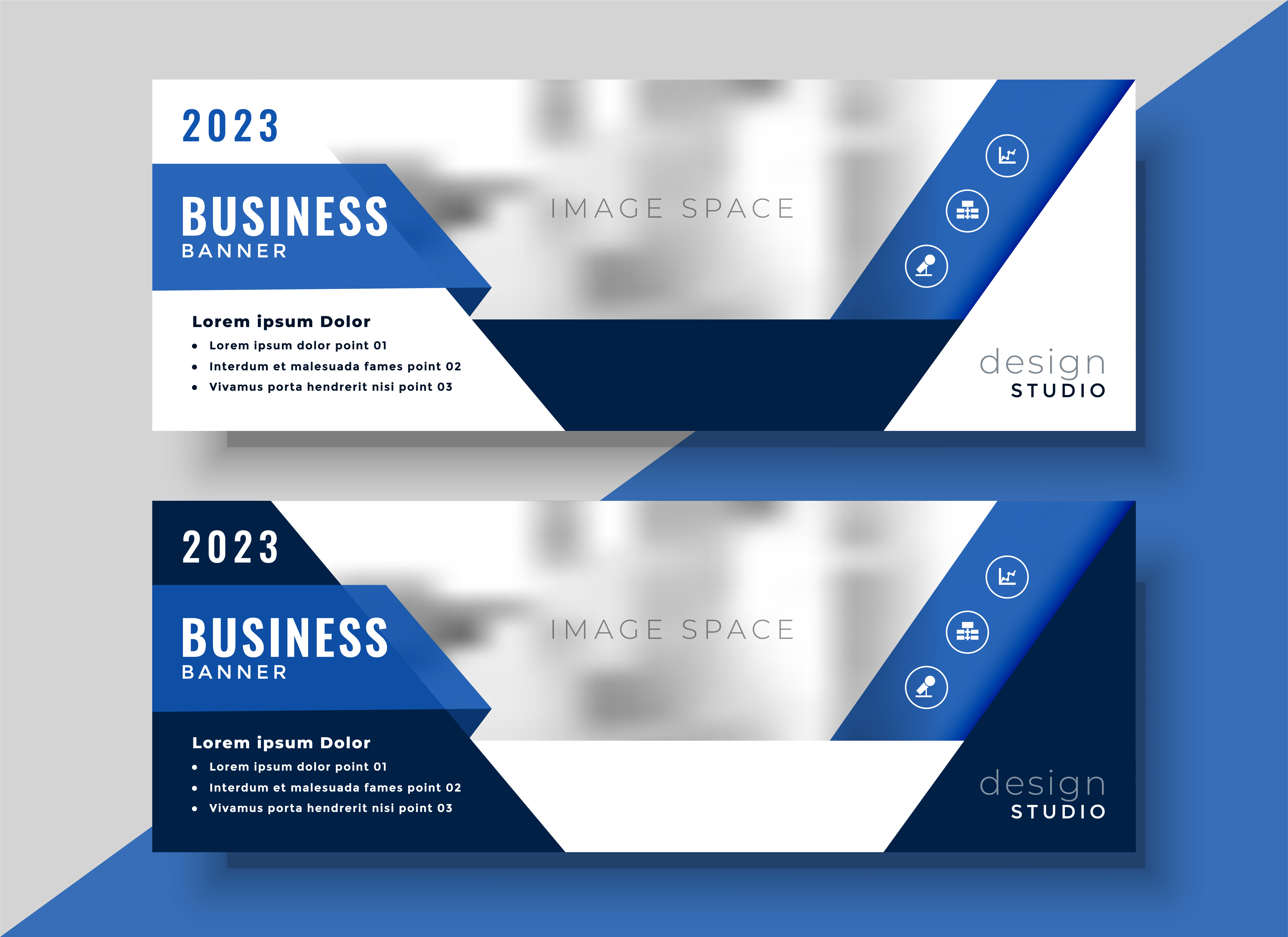 corporate blue banner design for your business - Download Free Vector