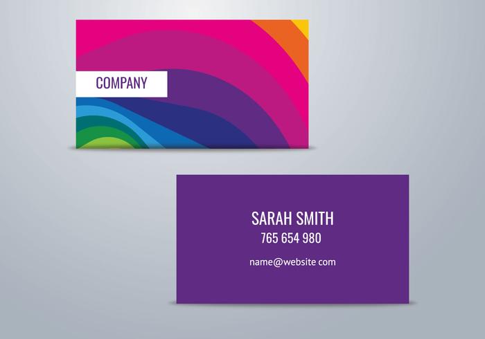 Colorful Trendy Business Card  vector