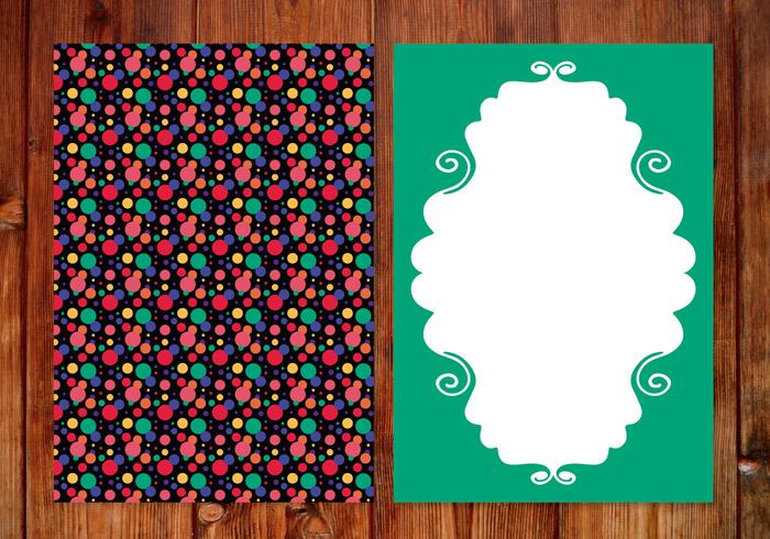 Colorful Polka Dots Card Template vector