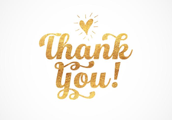 Gold Foil Thank You Lettering  vector